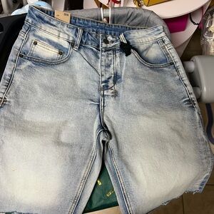 Men's Light Blue Denim Shorts